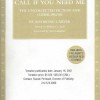 Call If You Need Me